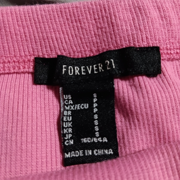 Forever 21 pink cropped tube top- sz S - Picture 3 of 4